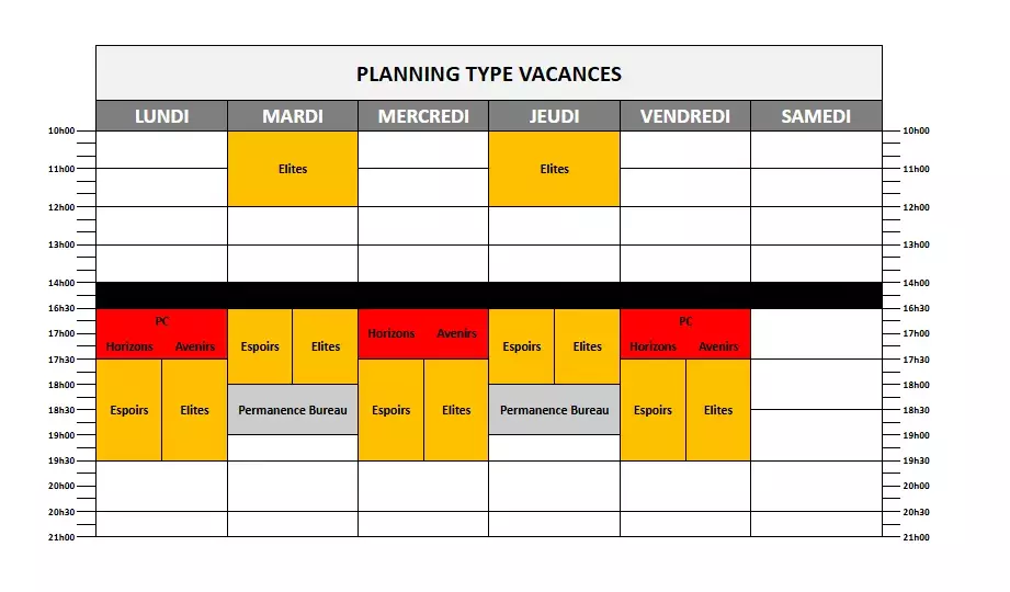 PLANNING VACANCES TYPE